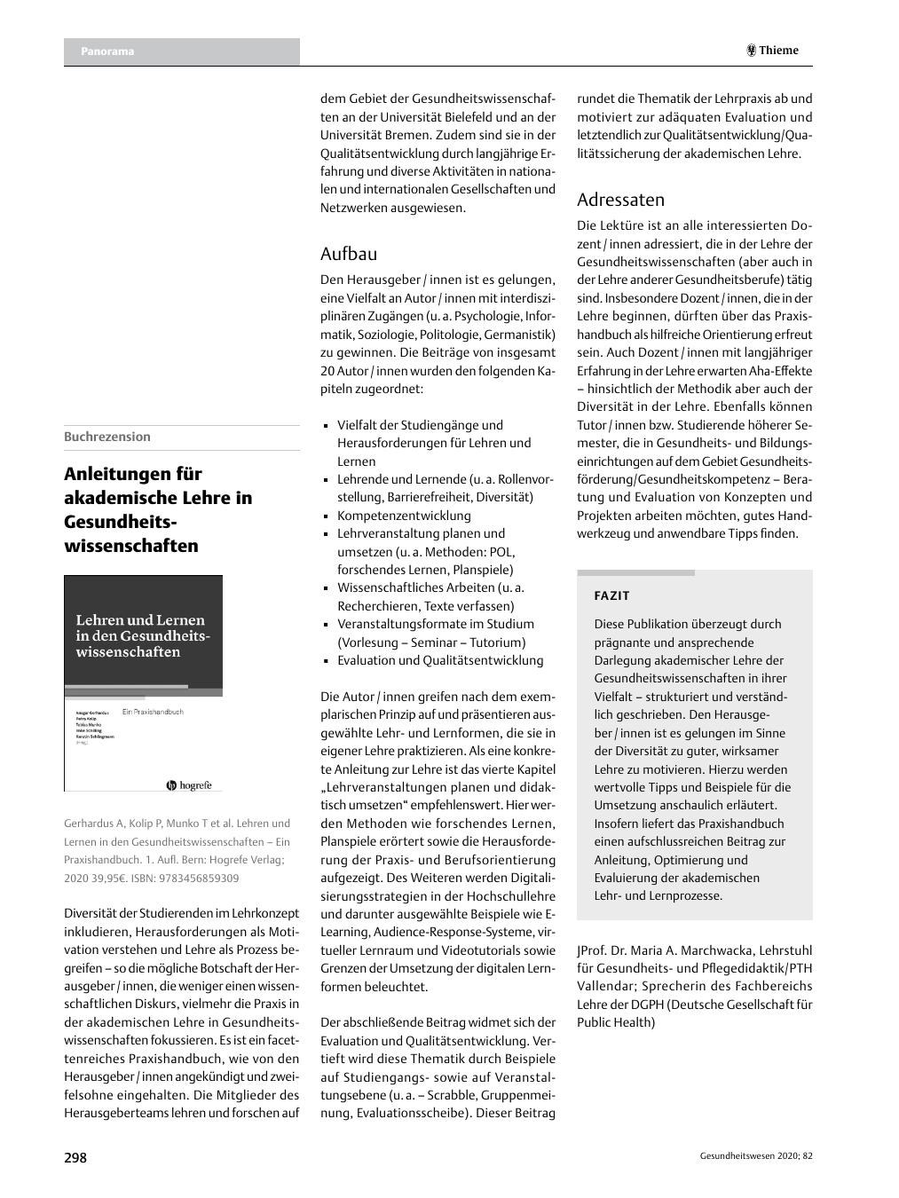 Vorschauseite 1: Anleitungen für akademische Lehre in Gesundheitswissenschaften