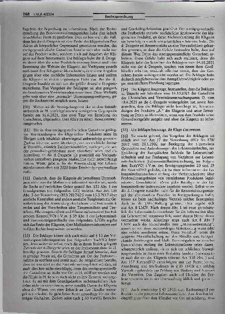 Vorschauseite 3: Rechtswidrigkeit der Weitergabe lebensmittelinformationrechtlicher Gutachten