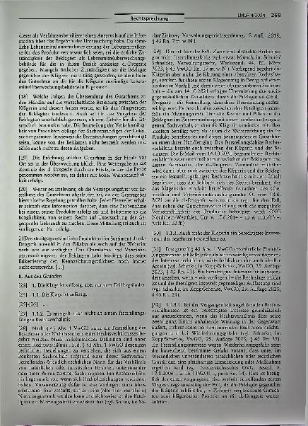 Vorschauseite 4: Rechtswidrigkeit der Weitergabe lebensmittelinformationrechtlicher Gutachten