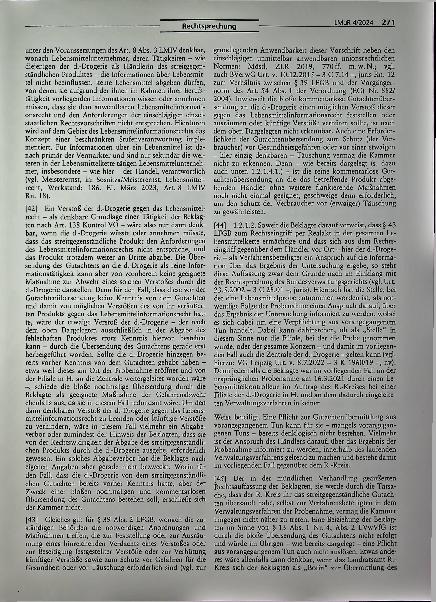 Vorschauseite 6: Rechtswidrigkeit der Weitergabe lebensmittelinformationrechtlicher Gutachten