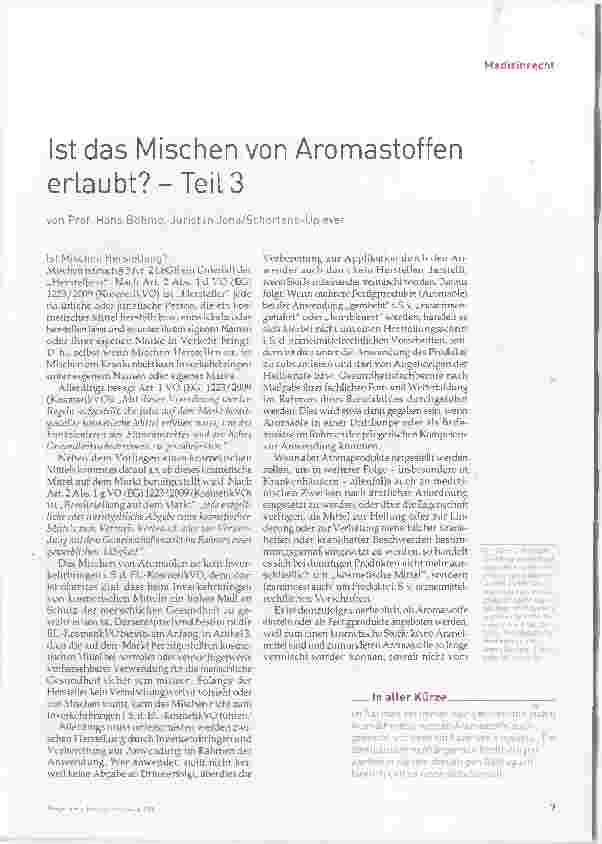 Vorschauseite 1: Ist das Mischen von Aromastoffen erlaubt? - Teil 3