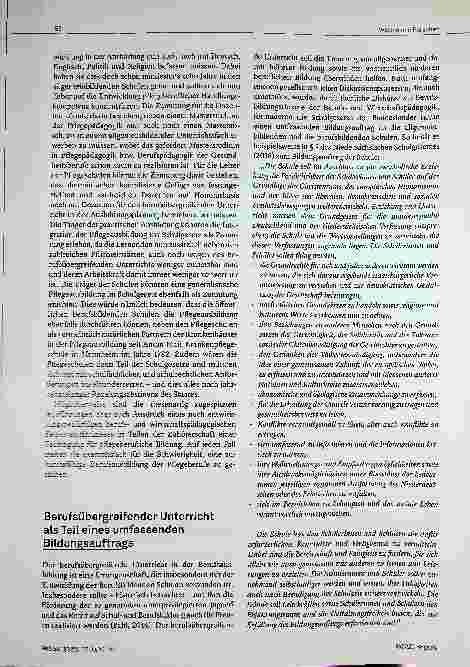 Vorschauseite 2: Die Aufnahme der generalistischen Pflegeausbildung in die Schulgesetze der Länder - Ein Werk ahnungsloser Kultusbürokraten oder Ausdruck gesellschaftlicher Anerkennung?