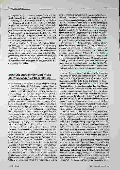 Vorschauseite 3: Die Aufnahme der generalistischen Pflegeausbildung in die Schulgesetze der Länder - Ein Werk ahnungsloser Kultusbürokraten oder Ausdruck gesellschaftlicher Anerkennung?