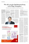 Vorschauseite 1: Wie soll es mit der Qualitätsentwicklung in der Pflege weitergehen?