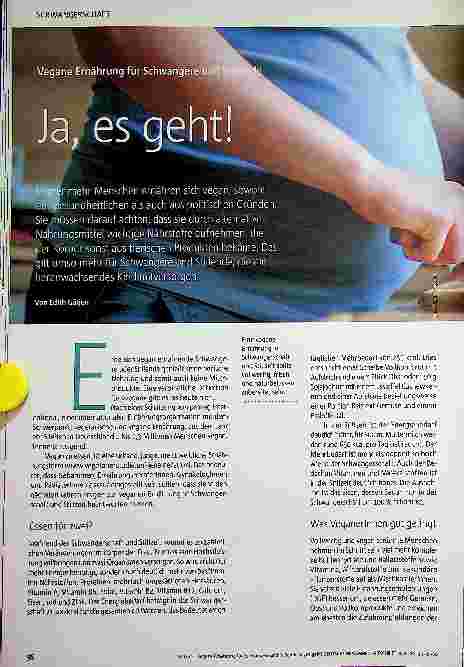 Vorschauseite 1: Vegane Ernährung für Schwangere und Stillende JA, es geht!