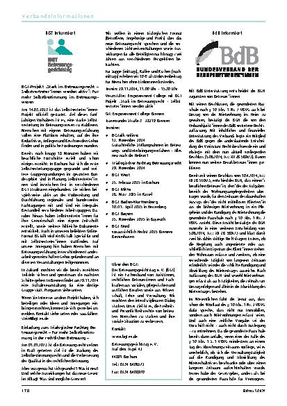 Vorschauseite 1: BGT informiert: 1. Zum Beschwerdeverfahren 2. Zur Zwangsbehandlung
