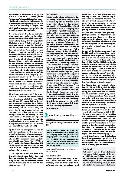 Vorschauseite 3: BGT informiert: 1. Zum Beschwerdeverfahren 2. Zur Zwangsbehandlung
