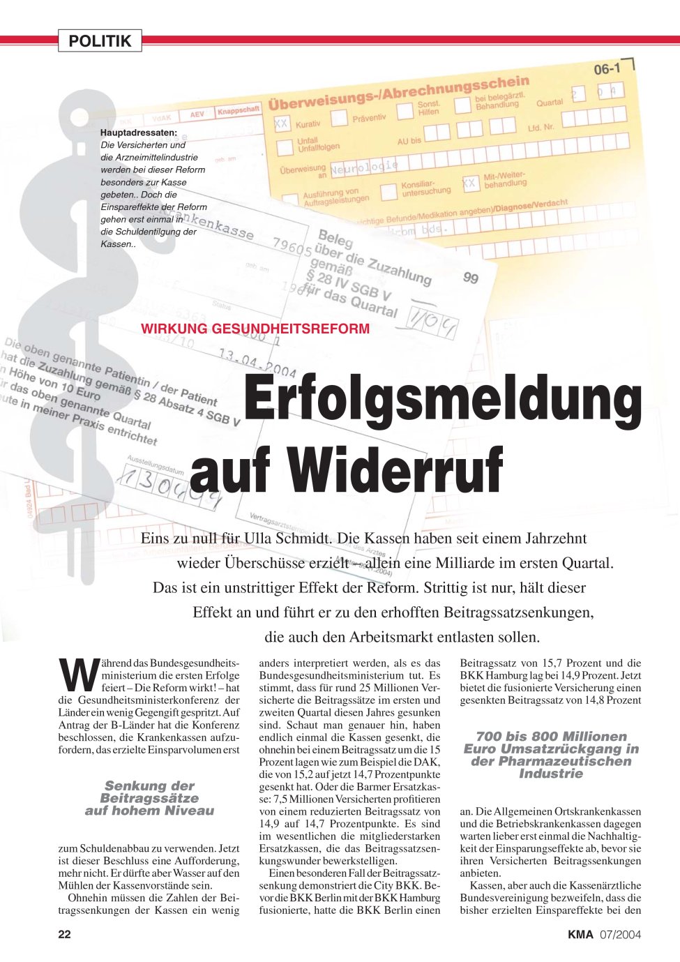 Vorschauseite 1: Erfolgsmeldung auf Widerruf