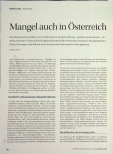 Vorschauseite 1: Mangel ist auch in Österreich ein Thema.