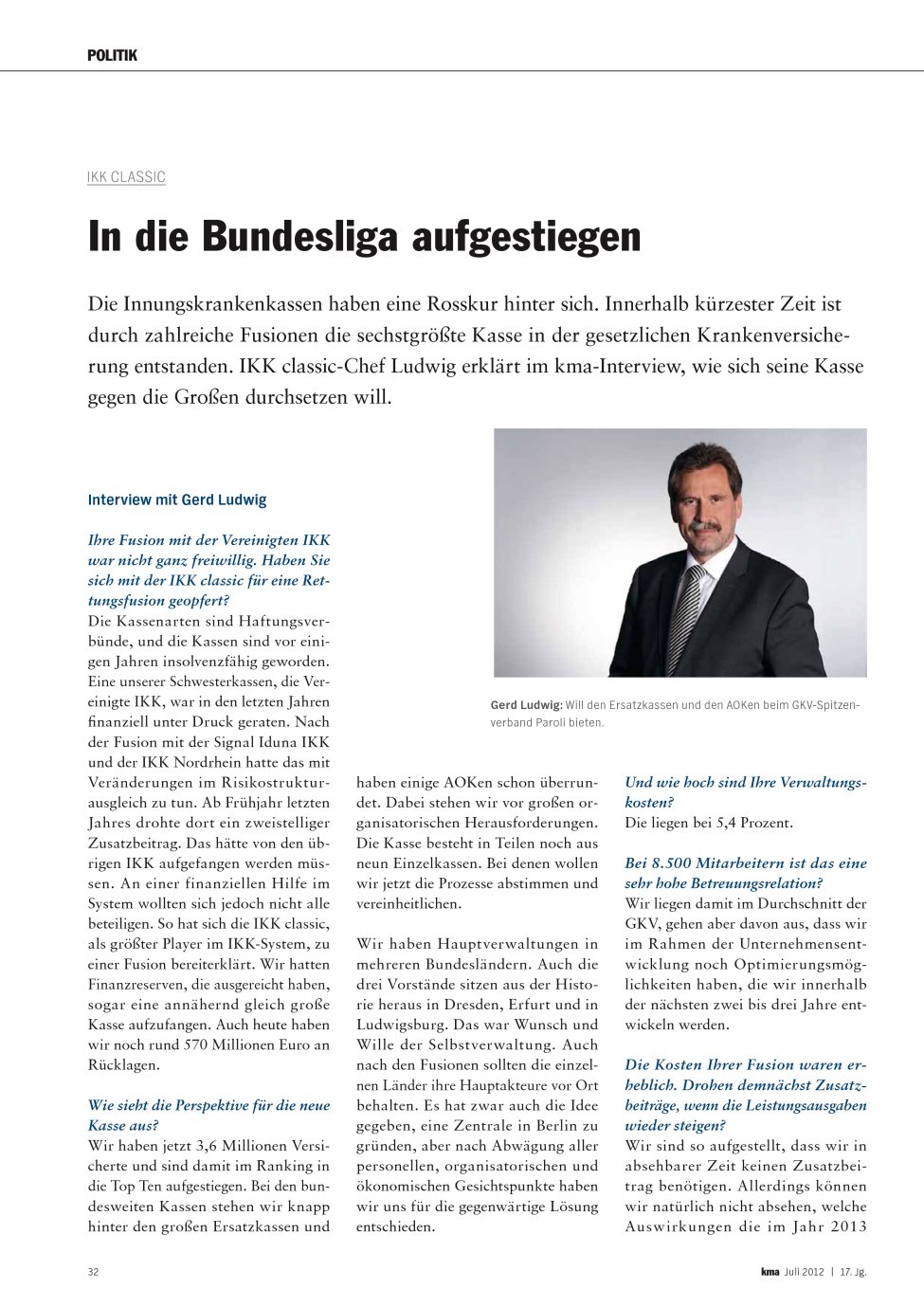 Vorschauseite 1: In die Bundesliga aufgestiegen