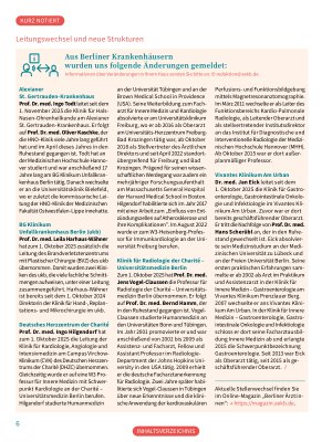 Vorschauseite 1: Aus Berliner Krankenhäusern wurden uns folgende Änderungen gemeldet: