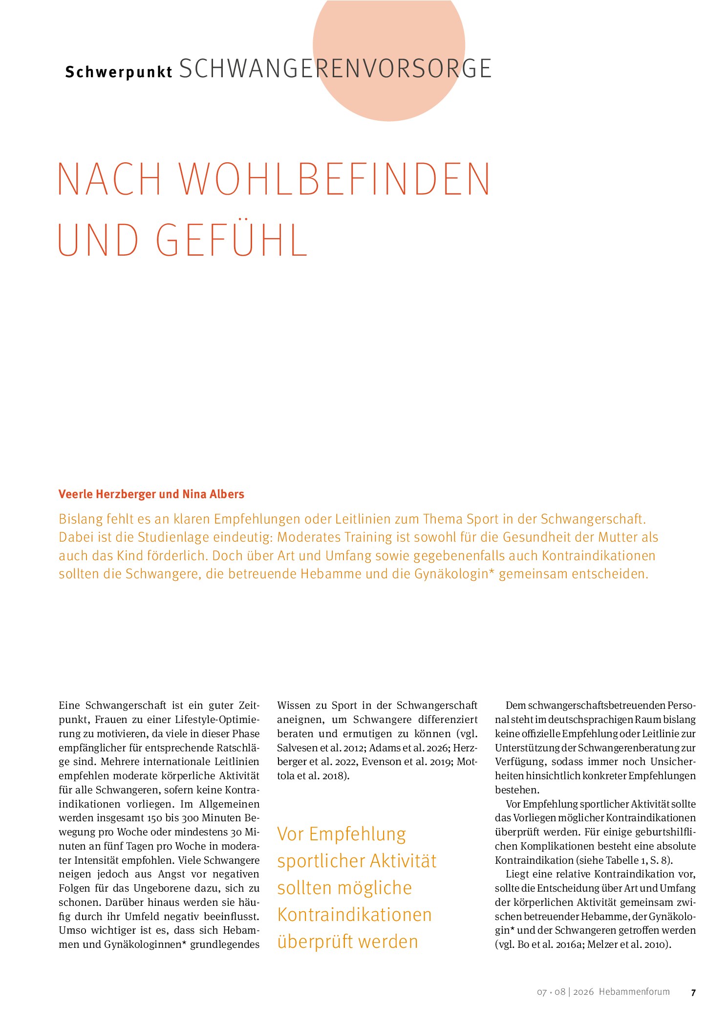 Vorschauseite 1: Nach Wohlbefinden und Gefühl