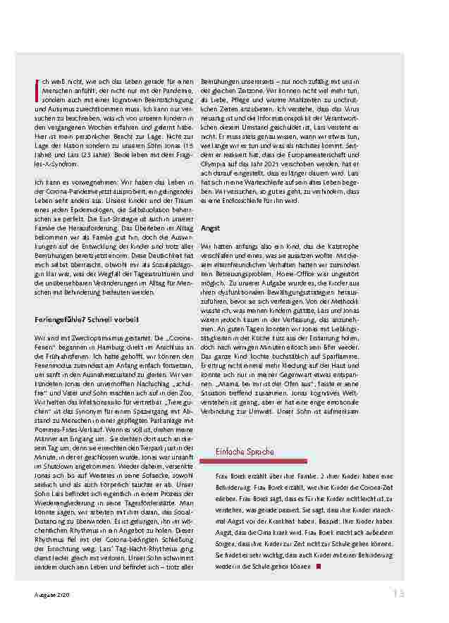 Vorschauseite 2: Die „Corona-Ferien“: Einmal Shutdown. Und zurück?