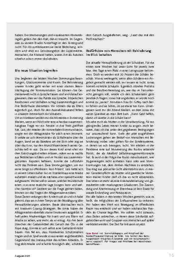 Vorschauseite 4: Die „Corona-Ferien“: Einmal Shutdown. Und zurück?