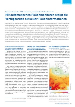 Vorschauseite 1: Mit automatischen Pollenmonitoren steigt die Verfügbarkeit aktueller Polleninformationen