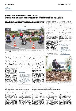 Vorschauseite 1: Senioren bekommen eigenen Verkehrsübungsplatz.