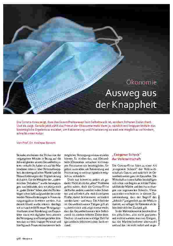 Vorschauseite 1: Ökonomie: Ausweg aus der Knappheit