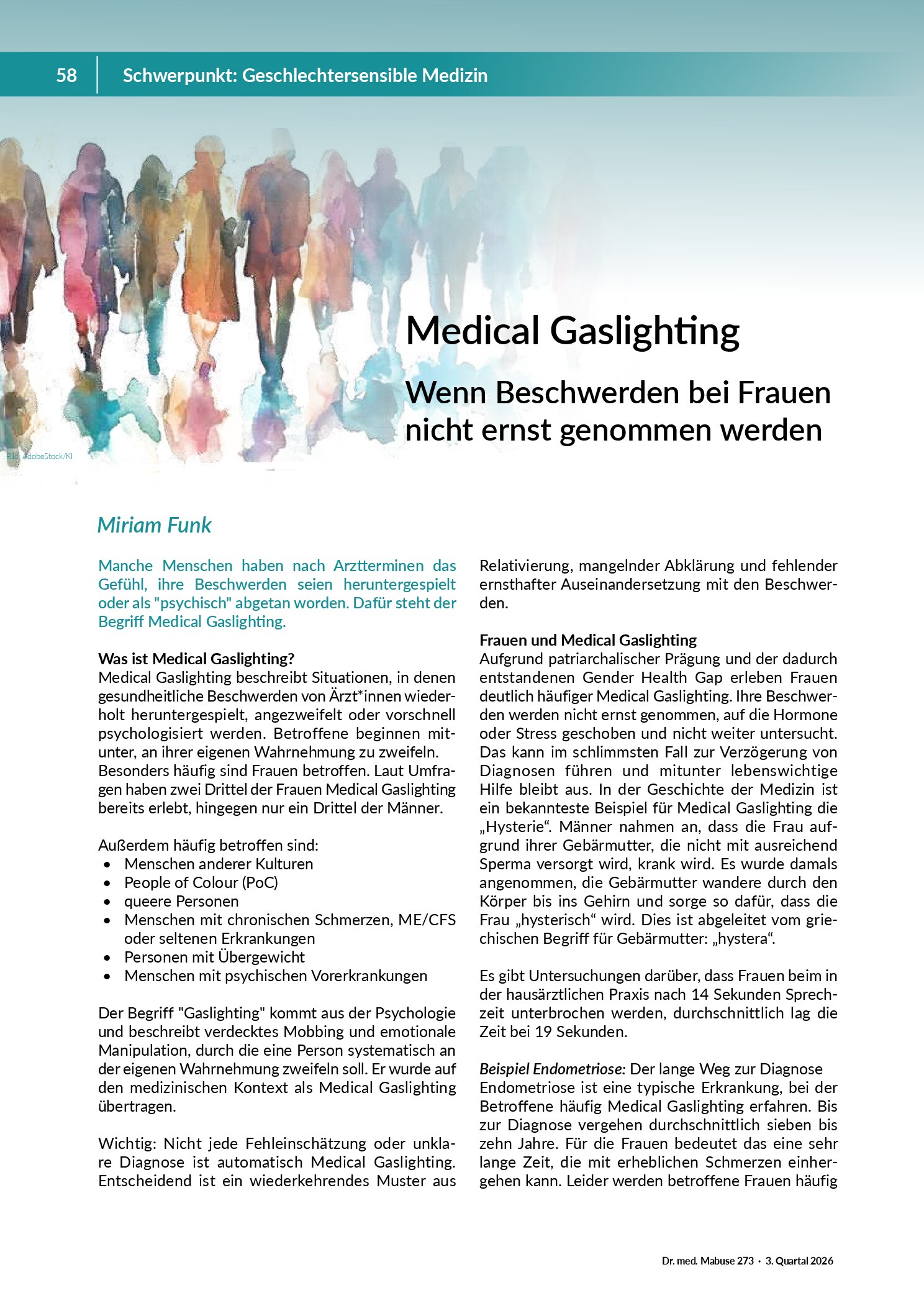 Vorschau: Medical Gaslighting: Wenn Beschwerden bei Frauen nicht ernst genommen werden