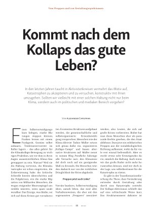 Vorschauseite 1: Kommt nach dem Kollaps das gute Leben?
