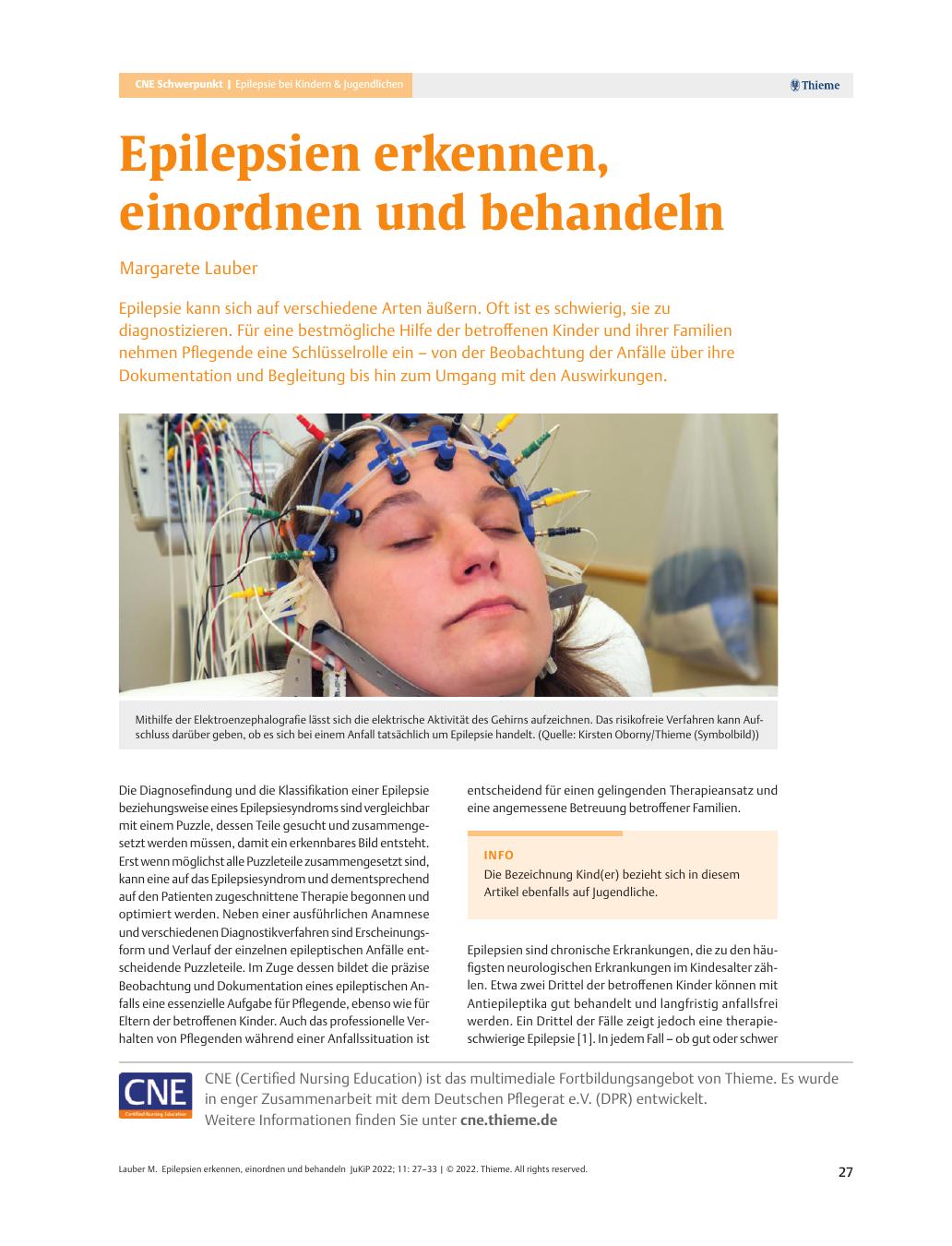 Vorschauseite 1: Epilepsien erkennen, einordnen und behandeln