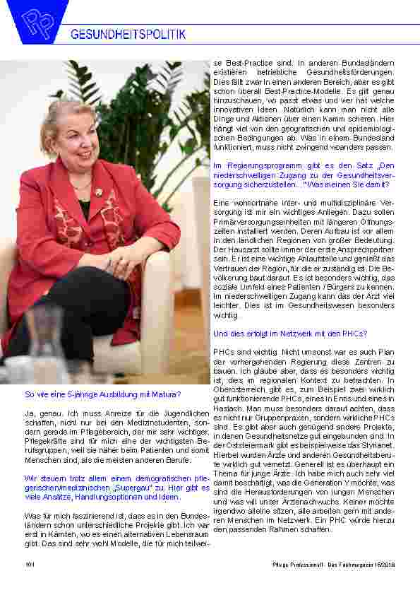 Vorschauseite 3: Im Interview mit Frau Bundesministerin Mag.a Beate Hartinger-Klein