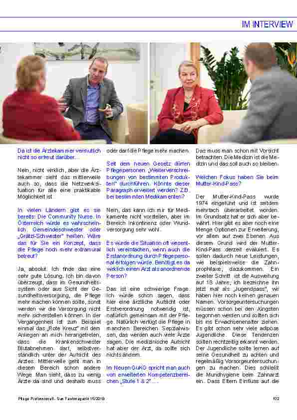 Vorschauseite 4: Im Interview mit Frau Bundesministerin Mag.a Beate Hartinger-Klein