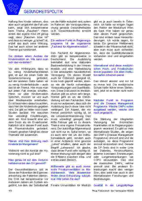 Vorschauseite 5: Im Interview mit Frau Bundesministerin Mag.a Beate Hartinger-Klein