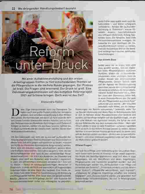 Vorschauseite 1: Reform unter Druck