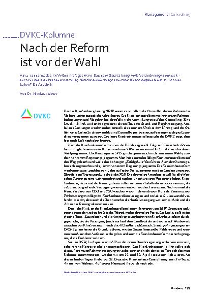 Vorschauseite 1: Nach der Reform ist vor der Wahl
