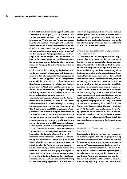 Vorschauseite 5: Maschinelle Aufbereitung von Dentalinstrumenten verringert das Risiko von Verbrennungen.