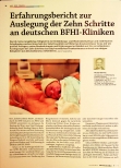 Vorschauseite 1: Erfahrungsbericht zur Auslegung der Zehn Schritte an deutschen BFHI-Kliniken The text is already correctly spelled.