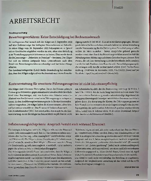Vorschauseite 1: Arbeitsrecht