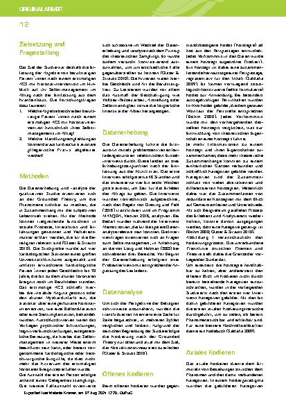 Vorschauseite 3: Selbstmanagement im Alltag von berufstätigen Patient*innen nach einem erstmaligen akuten Koronarsyndrom