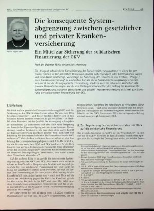 Vorschauseite 1: Die konsequente Systemabgrenzung zwischen gesetzlicher und privater Krankenversicherung
