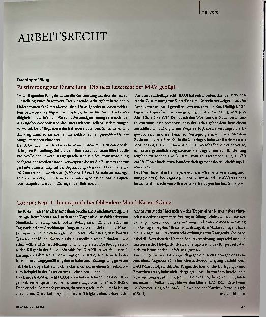 Vorschauseite 1: Arbeitsrecht