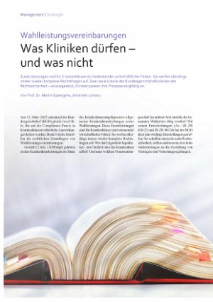 Vorschauseite 1: Wahlleistungsvereinbarungen Was Kliniken dürfen - und was nicht