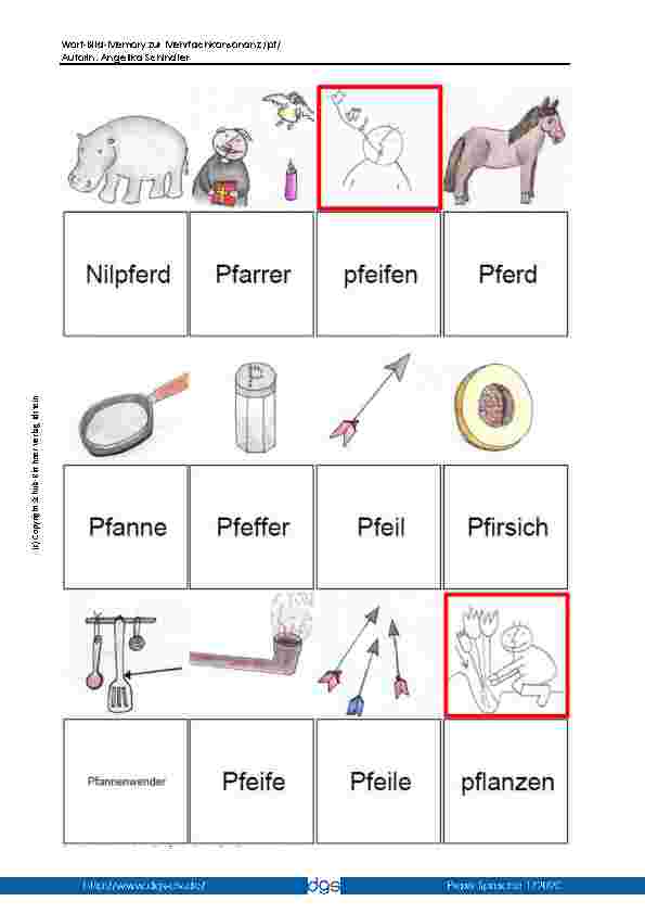 Vorschauseite 2: Wort-Bild-Memory zur Mehrfachkonsonanz
