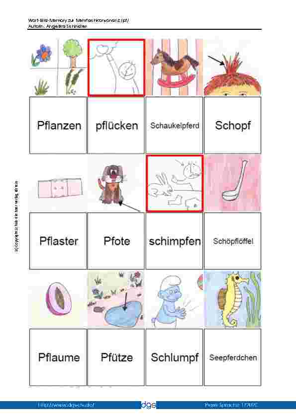 Vorschauseite 3: Wort-Bild-Memory zur Mehrfachkonsonanz