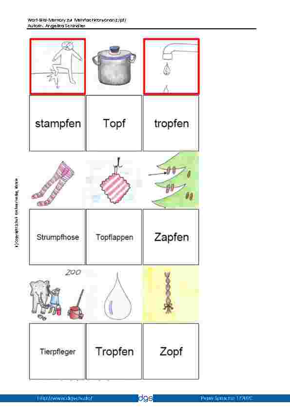 Vorschauseite 4: Wort-Bild-Memory zur Mehrfachkonsonanz