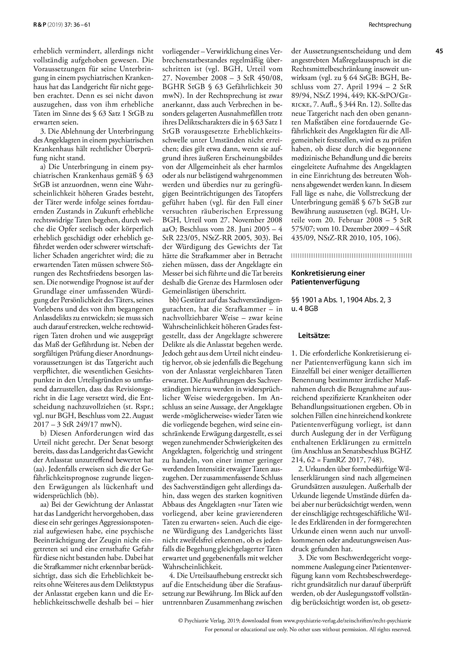 Vorschauseite 1: Konkretisierung einer Patientenverfügung