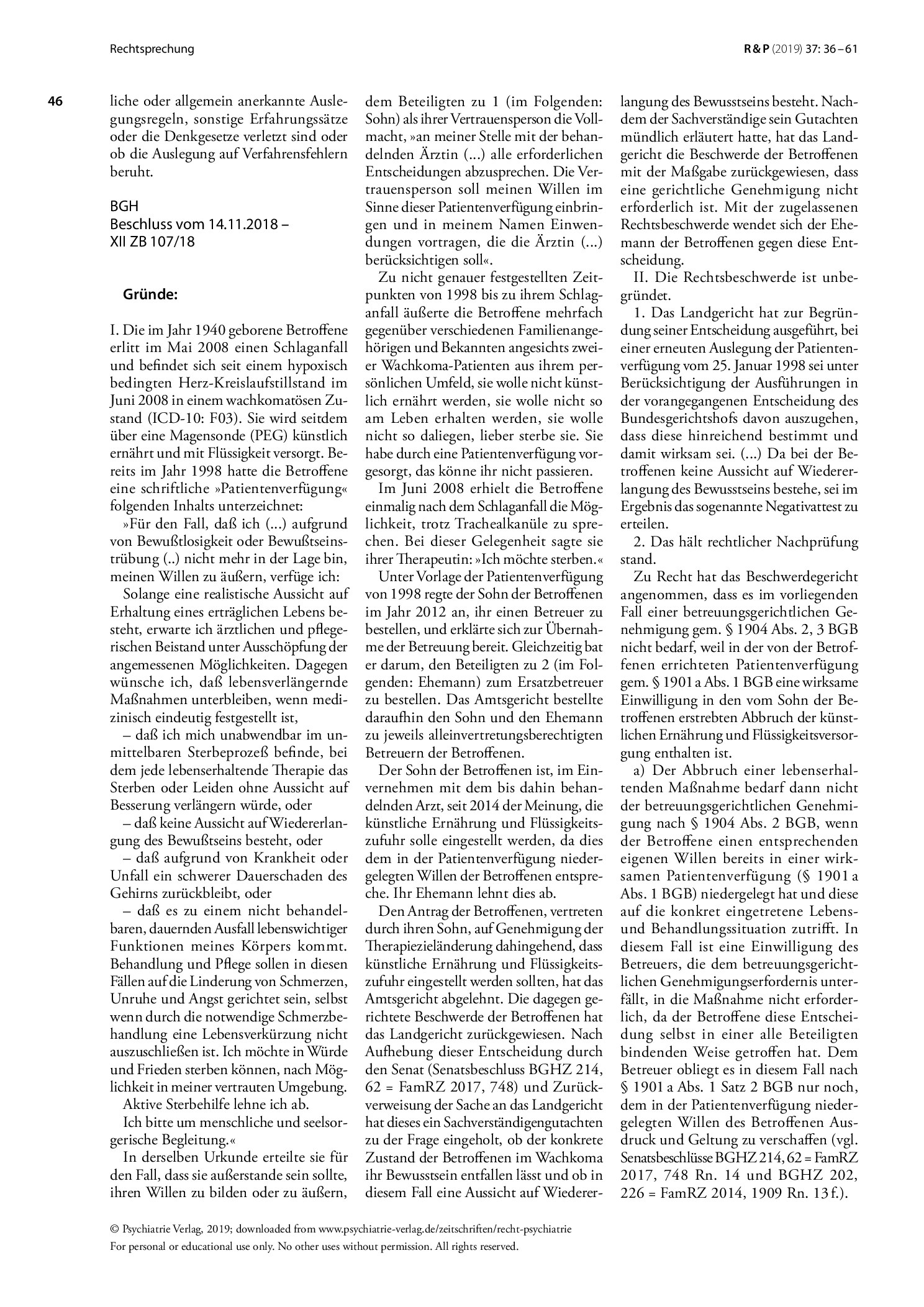 Vorschauseite 2: Konkretisierung einer Patientenverfügung