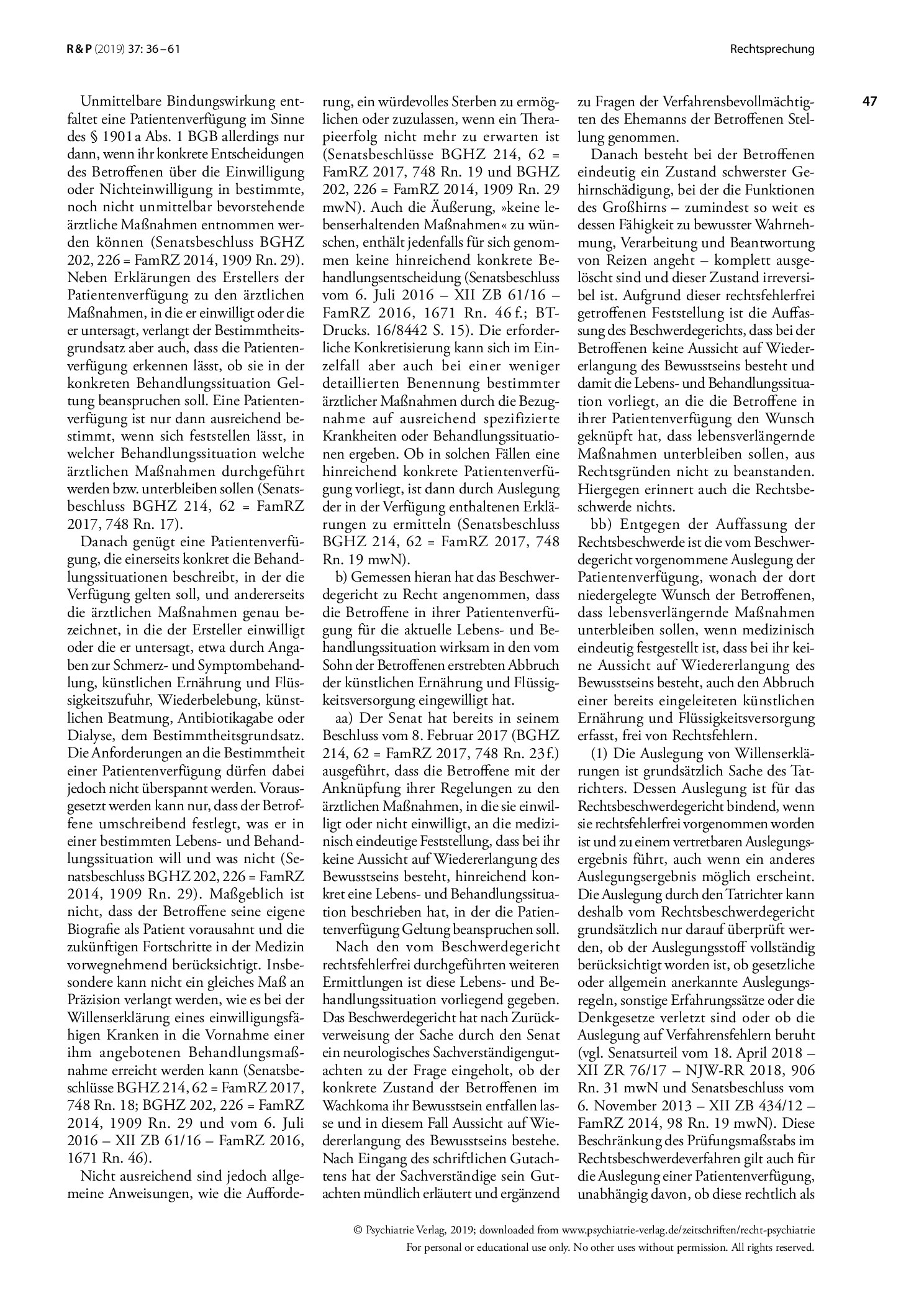 Vorschauseite 3: Konkretisierung einer Patientenverfügung