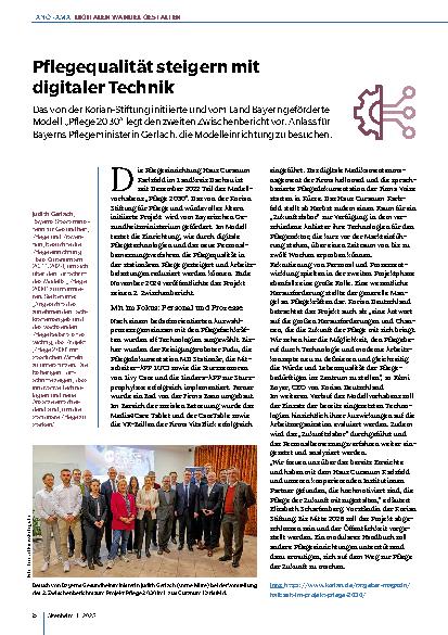 Vorschauseite 1: Pflegequalität steigern mit digitaler Technik