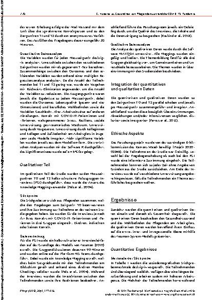 Vorschauseite 4: Gesundheit von Pflegenden während der COVID-19-Pandemie in der Schweiz Eine Längsschnittstudie mit Mixed Methods Design