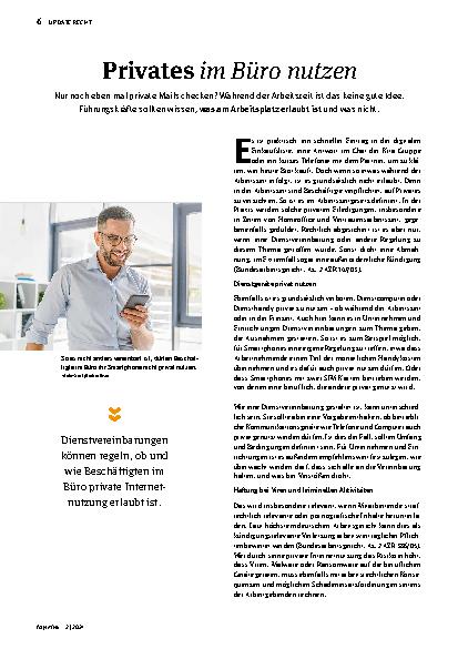 Vorschauseite 1: Privates im Büro nutzen
