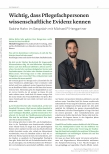 Vorschauseite 1: Wichtig, dass Pflegefachpersonen wissenschaftliche Evidenz kennen.