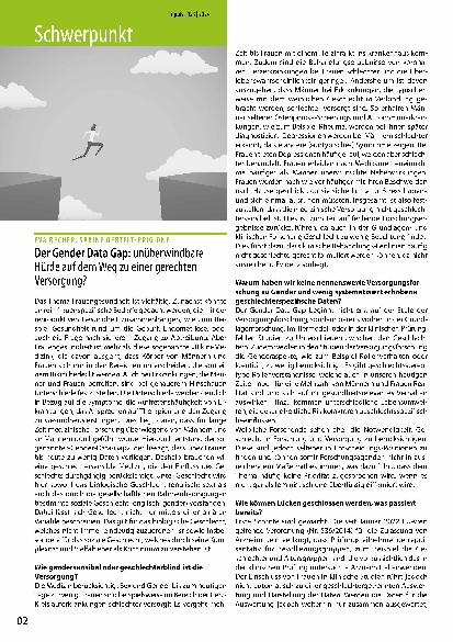 Vorschauseite 1: Der Gender Data Gap: unüberwindbare Hürde auf dem Weg zu einer gerechten Versorgung?