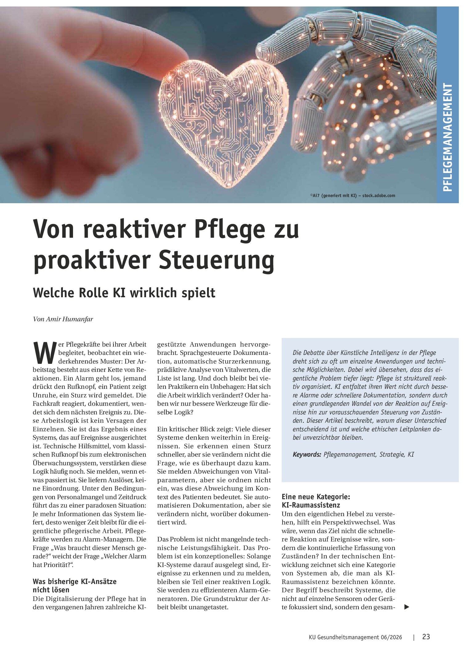 Vorschauseite 1: Von reaktiver Pflege zu proaktiver Steuerung – Welche Rolle KI wirklich spielt