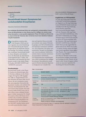 Vorschauseite 1: Rocatinlimab bessert Symptome bei vorbehandelten Erwachsenen