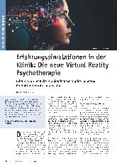 Vorschauseite 1: Erfahrungssimulationen in der Klinik: Die neue Virtual Reality Psychotherapie oder warum manche Krankenhäuser Apples neuesten Produkten bereits voraus sind